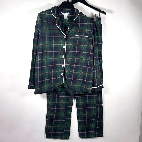 Company Store Plaid‎ Flannel Pajamas Medium Pants Long Sleeve Cozy Comfy Classic - Picture 1 of 15
